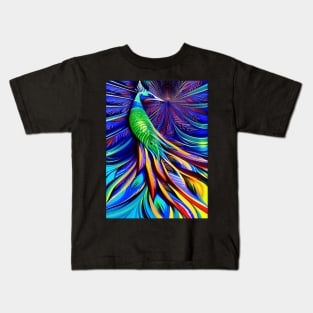 BEAUTIFUL STUNNING SURREAL PEACOCK Kids T-Shirt